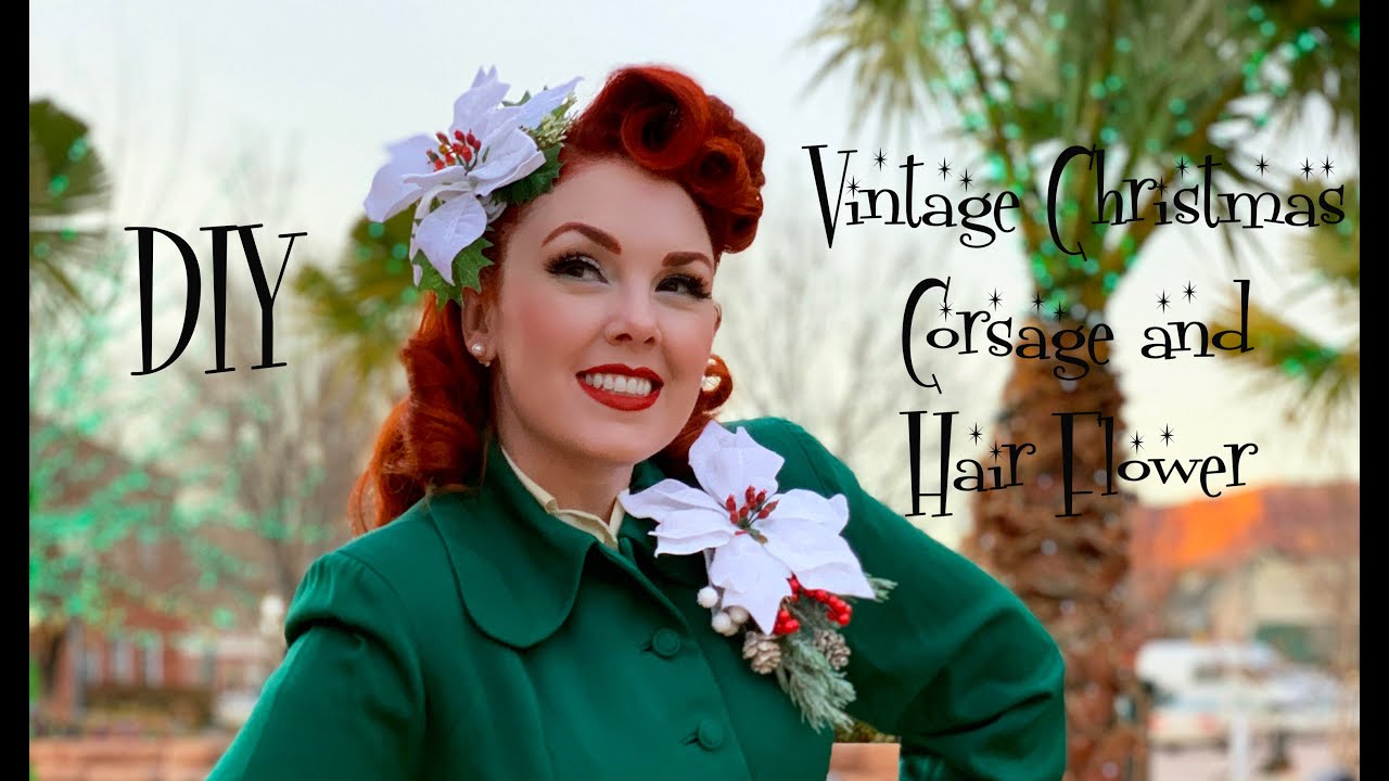Vintage Christmas Corsage and Hair Flower DIY