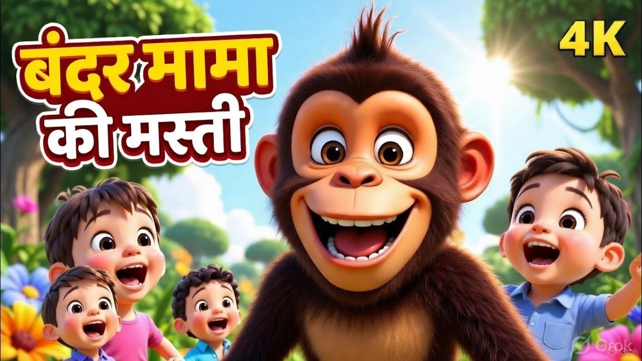 🐵 बंदर मामा और बच्चों की मस्ती | Jungle Kids Cartoon Song | Funny Hindi Rhymes 2026 🔥
