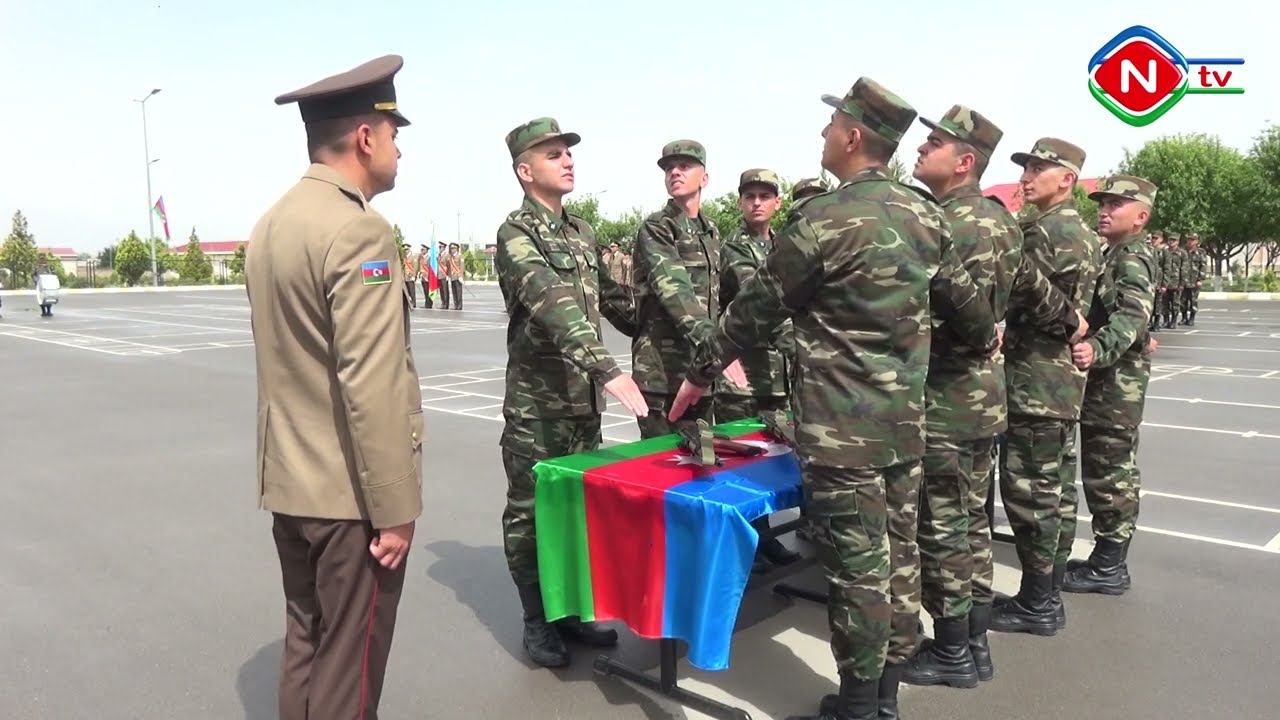 Mülki müdafiə alayının gənc əsgərləri and içiblər