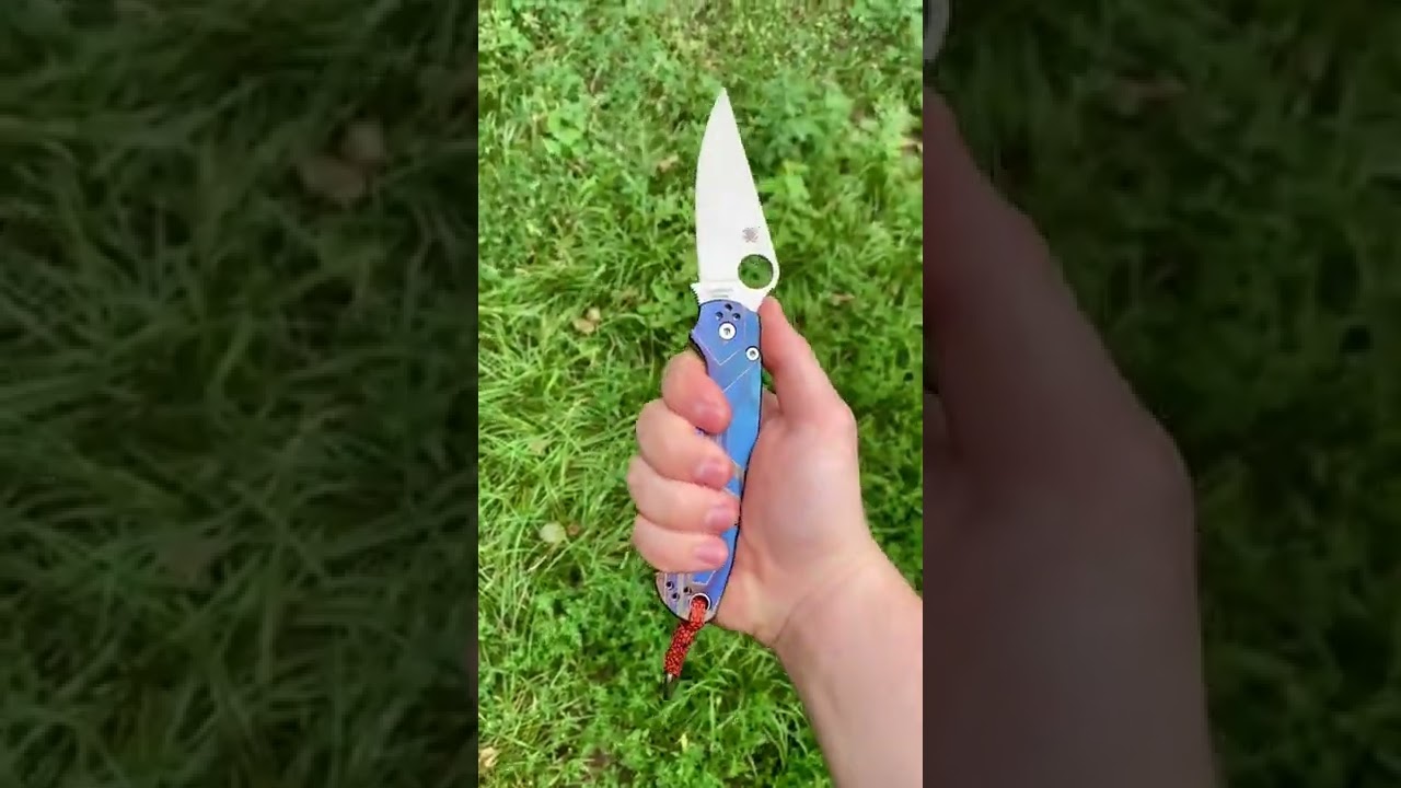 Spyderco Paramilitary 2 Custom Titanium Scales / Marbled CF Scales / Titanium Clip ELMAX EXCLUSIVE