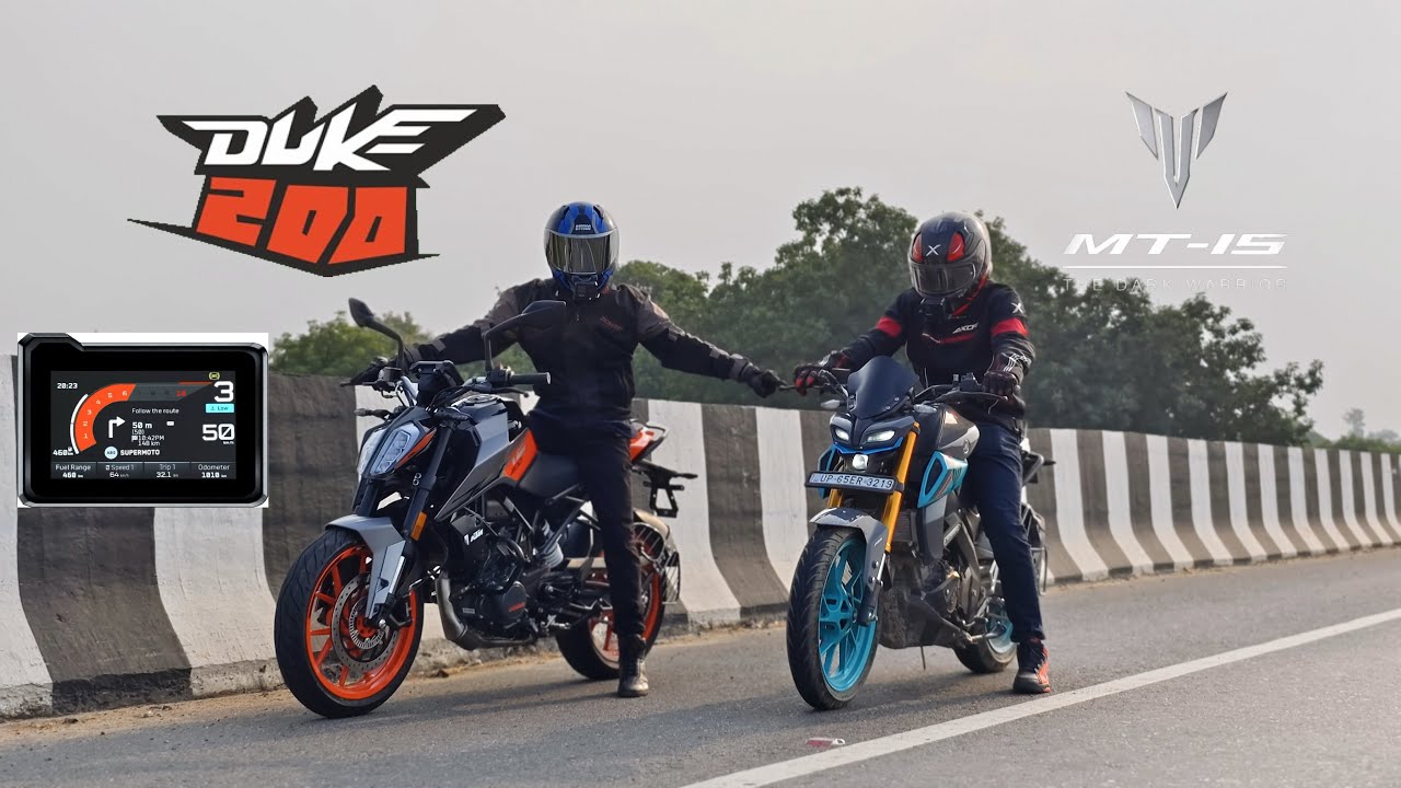 2025 KTM Duke 200 VS Yamaha MT-15 || Long Race || Is Duke still the fastest naked in the segment ?