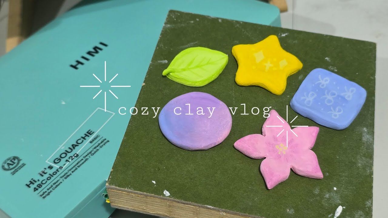 cozy clay diaries 🌸 making tiny pastel trinket dishes (air-dry no bake clay)