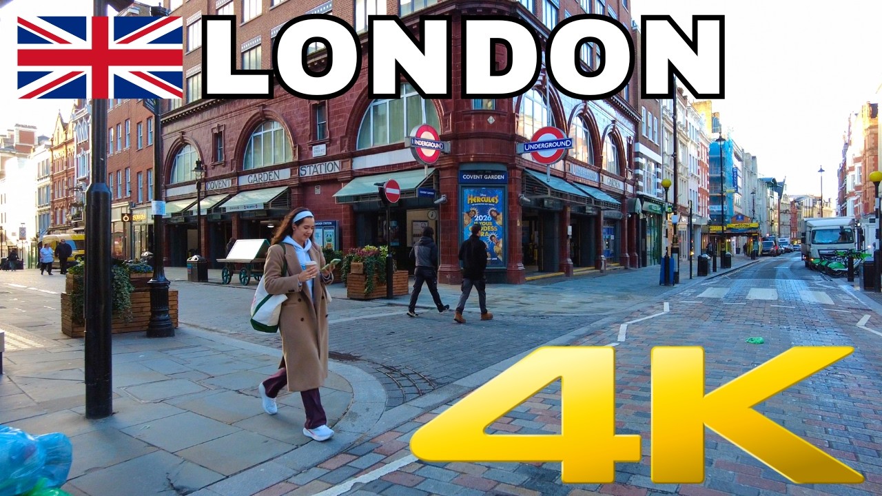 London Morning Walk | Oxford Street, Leicester Square, Piccadilly Circus, Regent Street | 4K