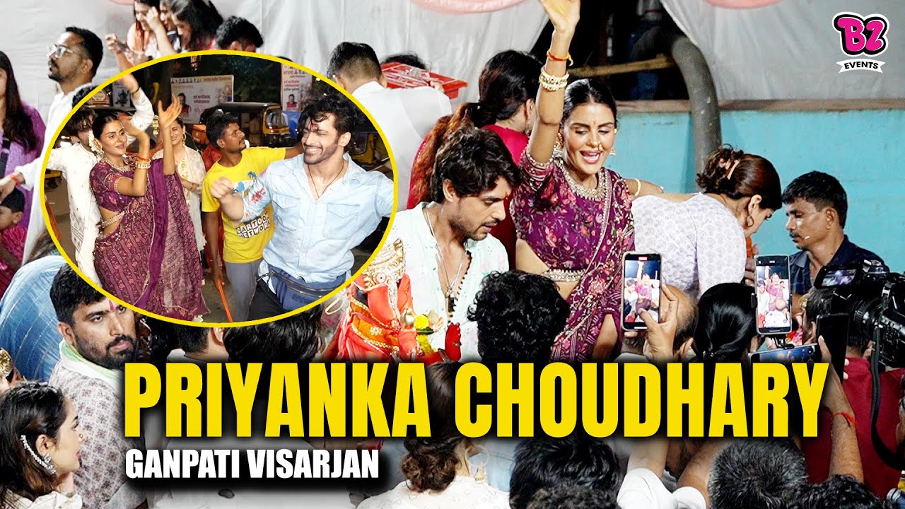 Priyanka Choudhary Celebrates Ganpati Visarjan 2024 with Ankit Gupta and Abhishek Kumar