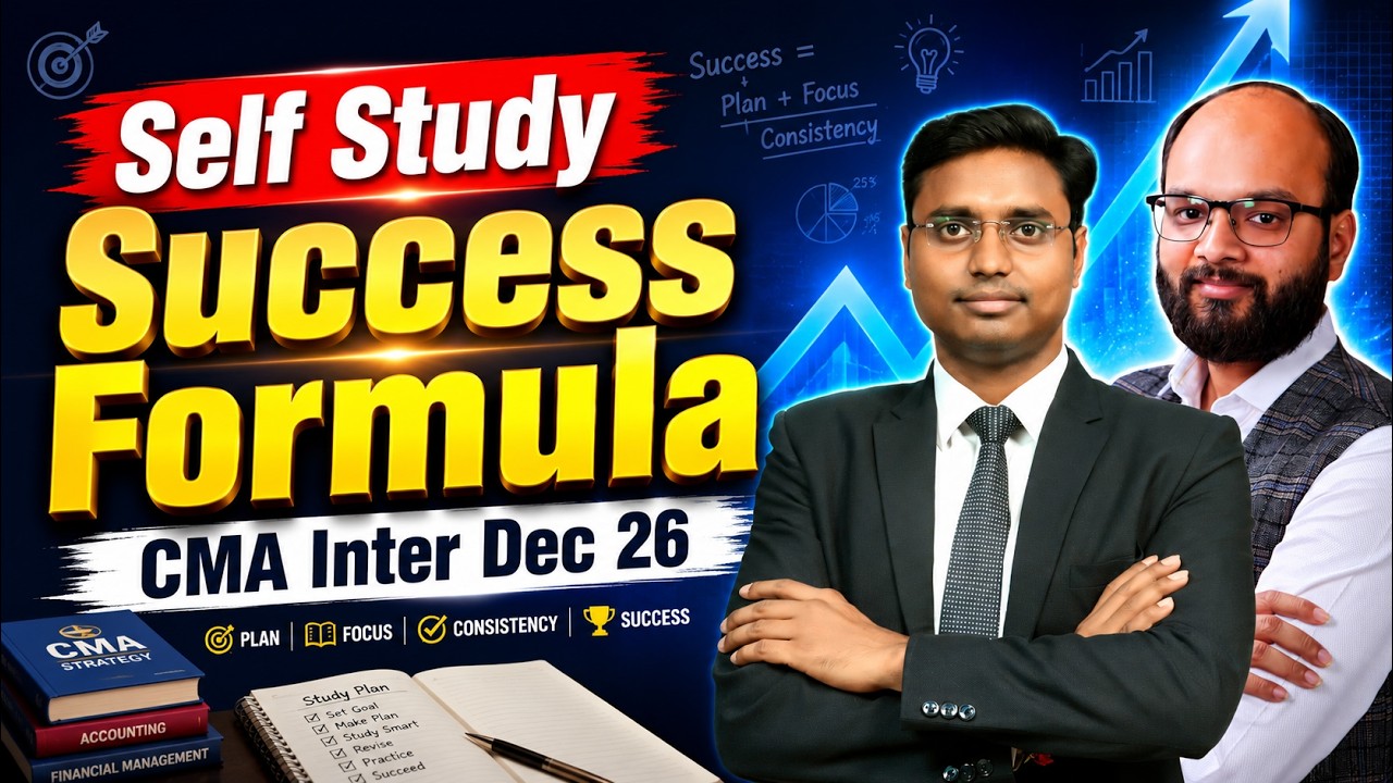 Self Study Plan CMA Inter Dec 26 | How to Prepare CMA Inter | CMA Inter Dec 26 Strategy | ICMAI