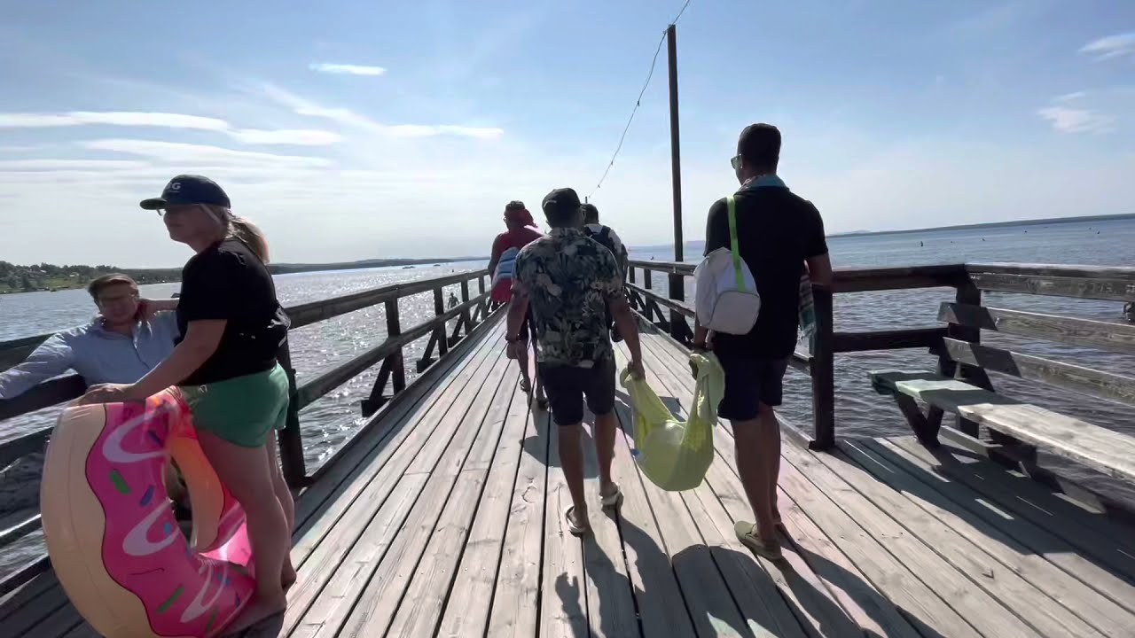Rättvik  The world's longest wooden bridge Långbryggan in  Rättvik Dalarna Sweden in 4K HDR