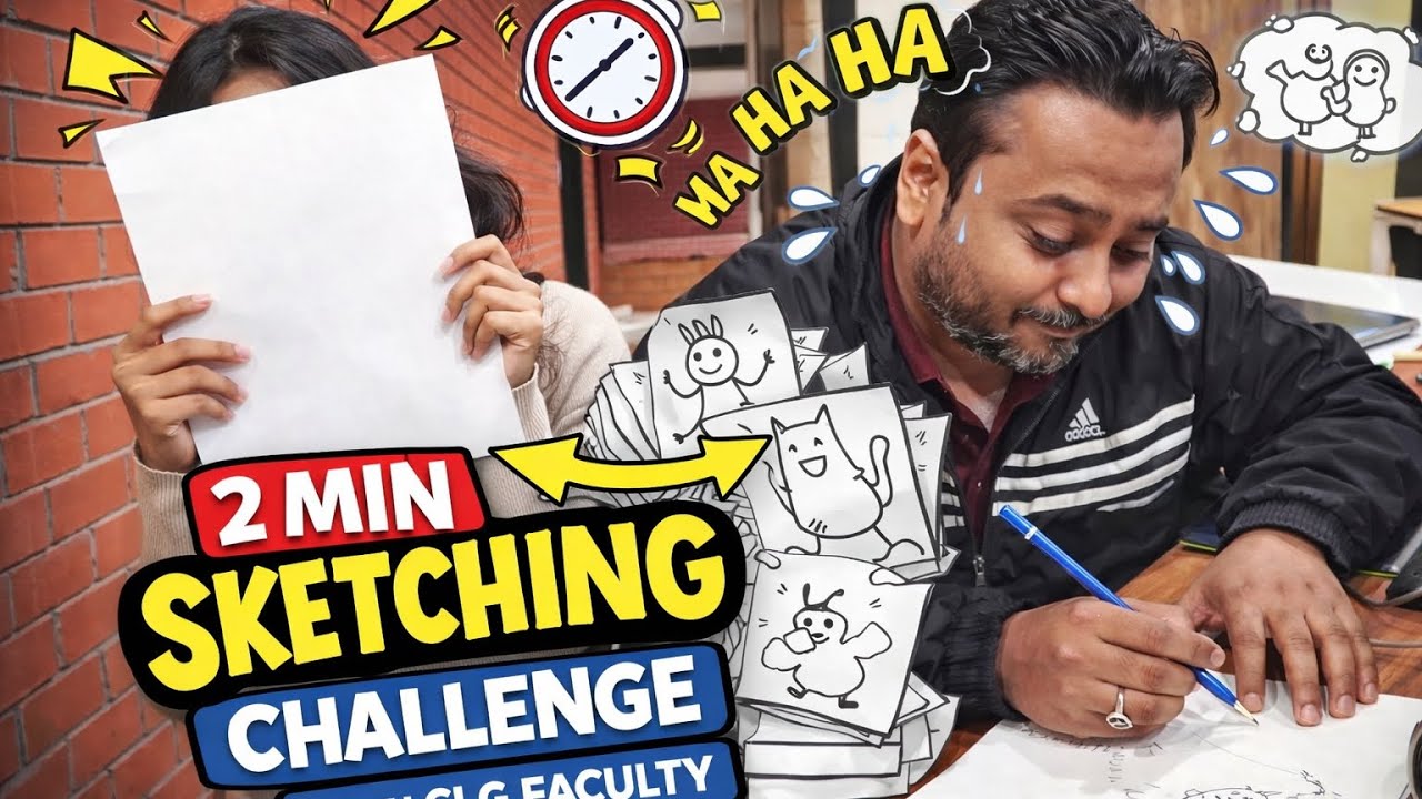 🎨⏱️ 2 MIN SKETCHING CHALLENGE with CLG FACULTY 😂 PART 1