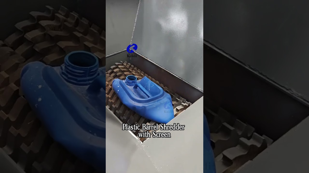 95% Size Reduction! Plastic Drum Shredding Machine - Adjustable Output 