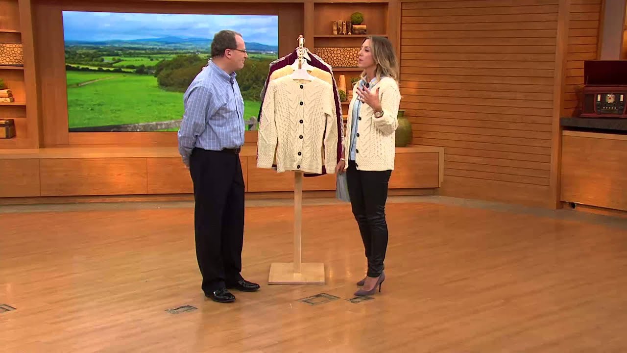 Kilronan Merino Wool Collarless Button Front Cardigan with Stacey Stauffer
