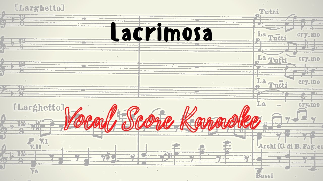 Lacrimosa Piano accompaniment-Score animation Requiem Mozart
