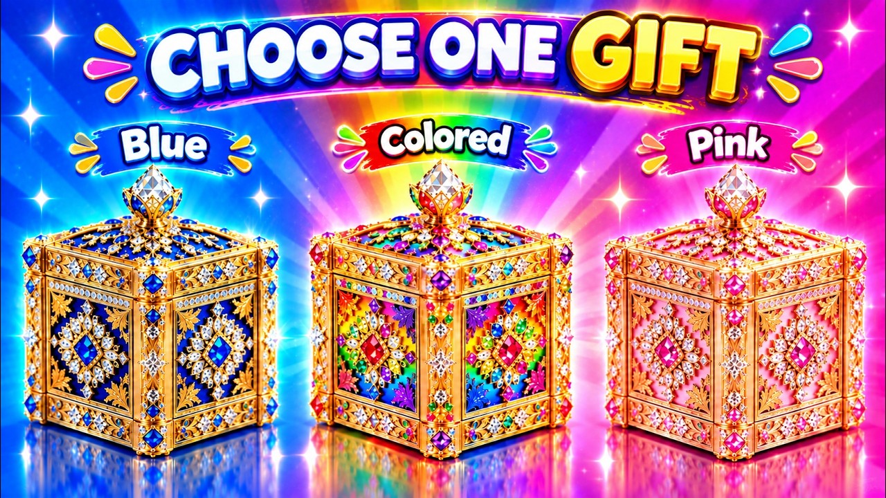 Выбери подарок и испытай свою удачу 🎁 Синий, разноцветный или розовый? ✨