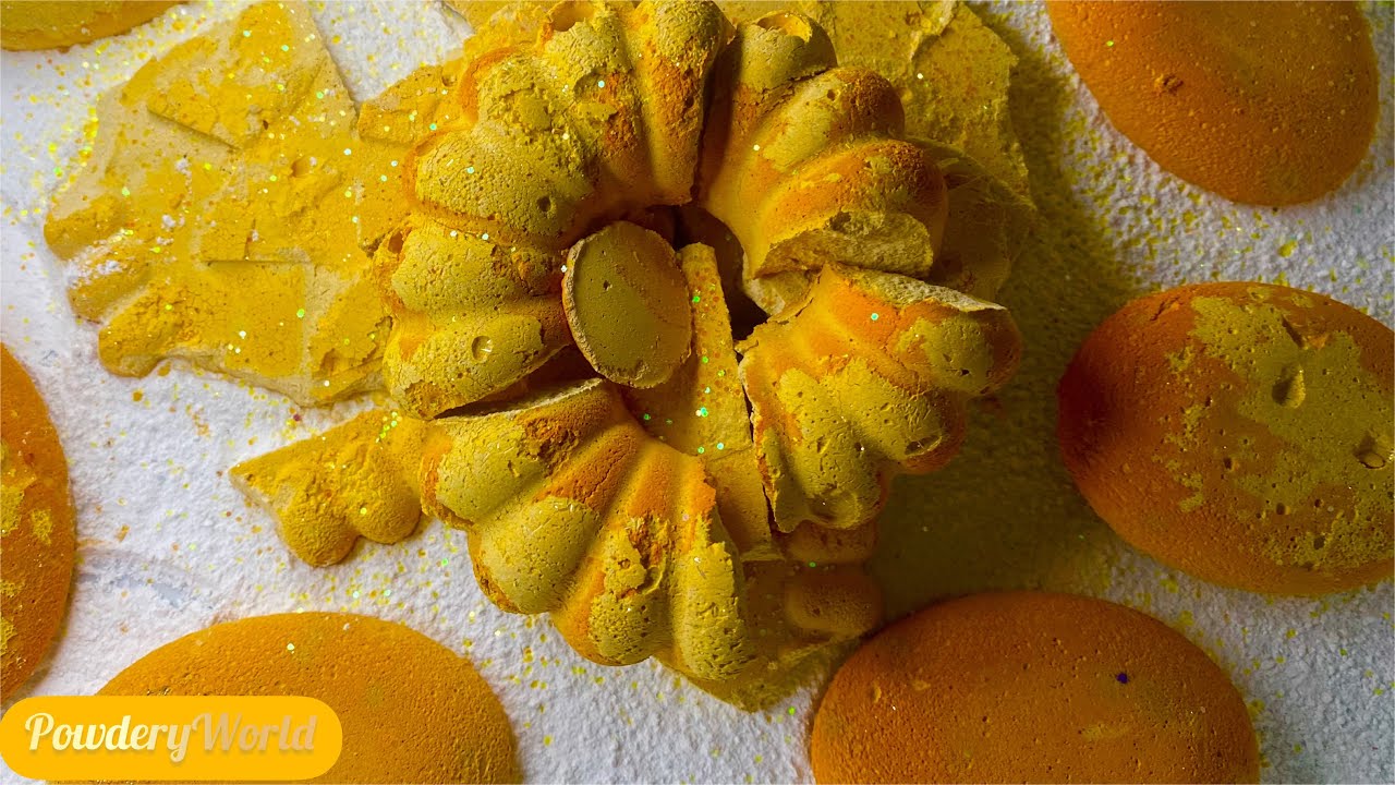 Yellow crispy thins and dusty gym chalk reforms | ASMR Crumbling | Satisfying video