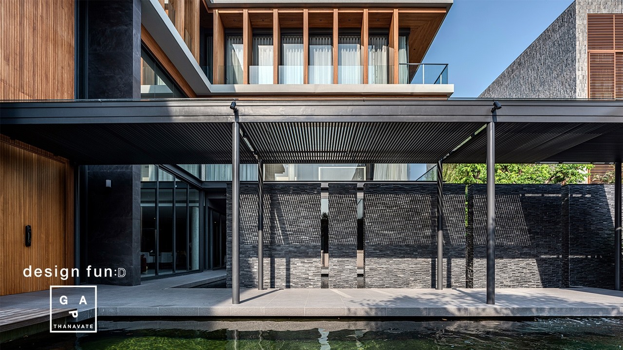 INGR3 House: บ้านตัว L ที่ภายนอกกรุผนังหินปิดทึบ แต่ด้านในเปิดโล่งเชื่อมโยงสเปซอย่างลงตัว (ENG.SUB.)