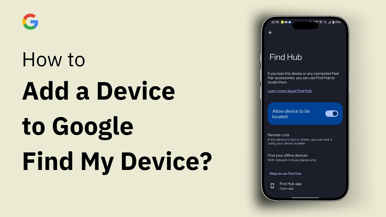 How To Add Device To Google Find Device (Google Find Hub) - Step By Step