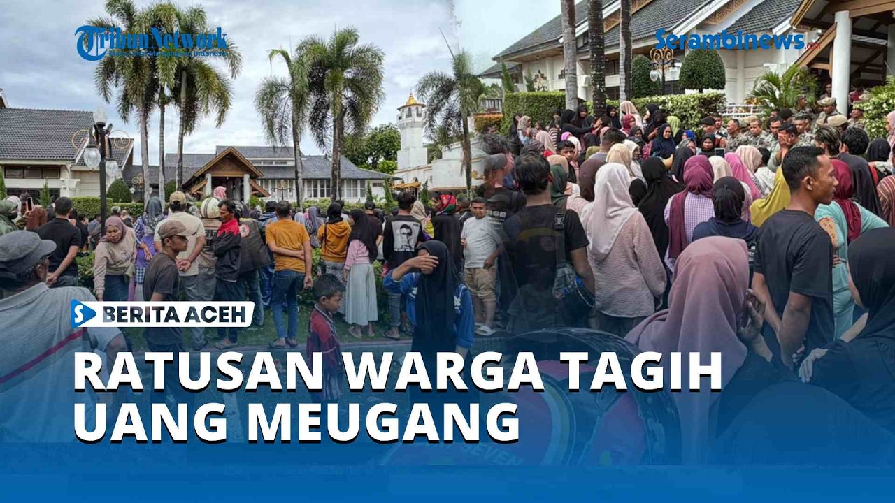 Tagih Uang Meugang, Ratusan Warga Kerumuni Pendopo Gubernur Aceh