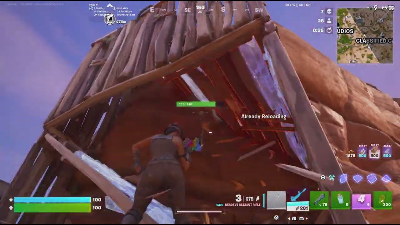 Playing fortnite Battle Royale.