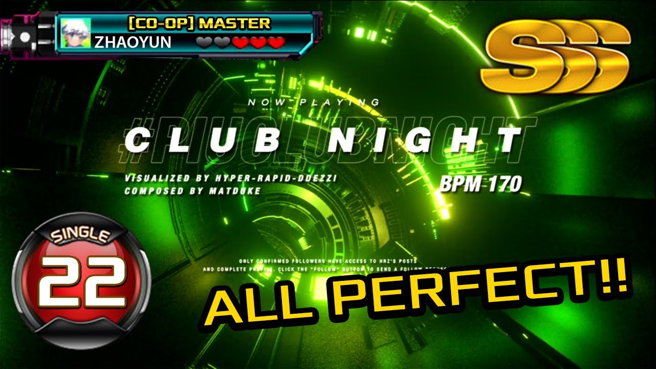 ZHAOYUN finally got Club Night S22 All Perfect!! (SSS) | PUMP IT UP XX ✔