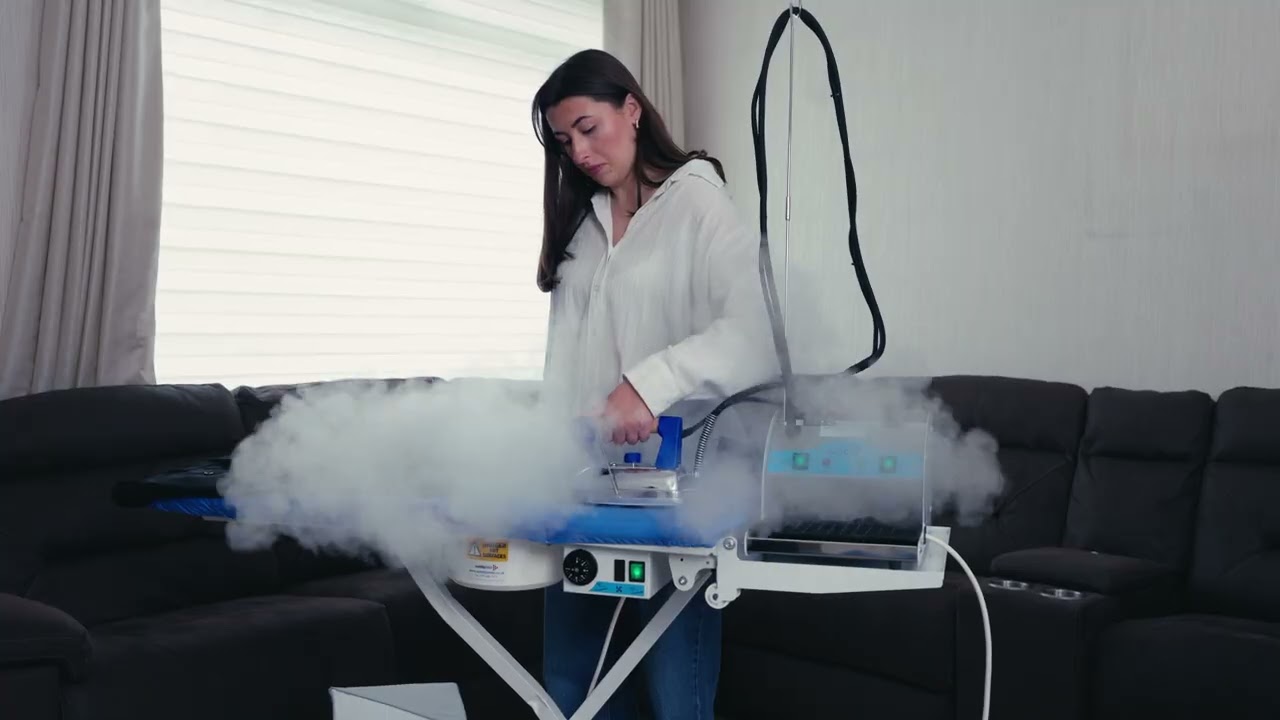 Snail Professional Ironing System – 2L Boiler, Vacuum & Heated Ironing Table with Iron - Captions
