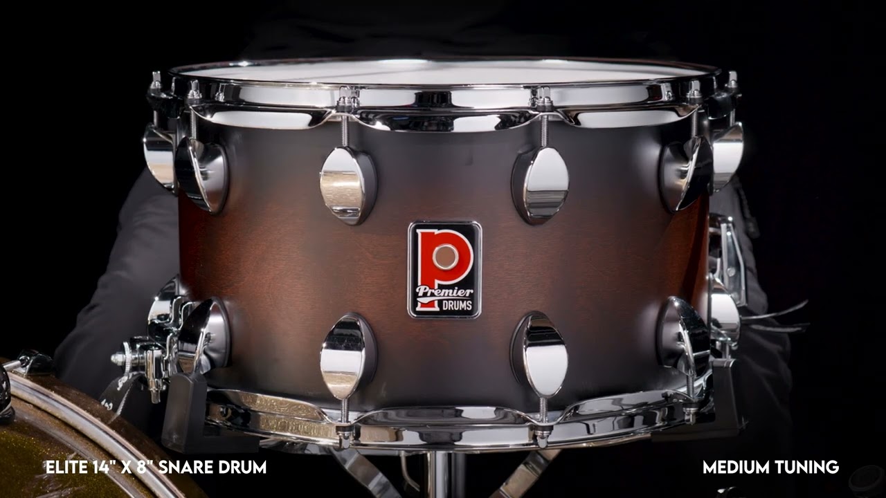 Premier Elite 14&rdquo; x 8&rdquo; Snare Drum, Walnut Satin Burst