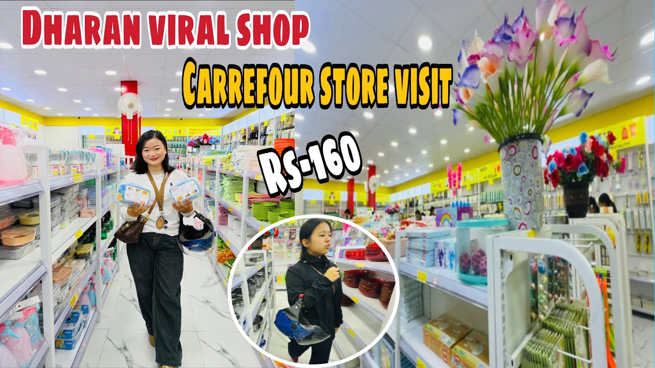 DHARAN VIRAL SHOP CARREFOUR STORE VISIT😱🛍️// NEW 160 SHOP IN DHARAN //Chamling_Samita Vlog❤️