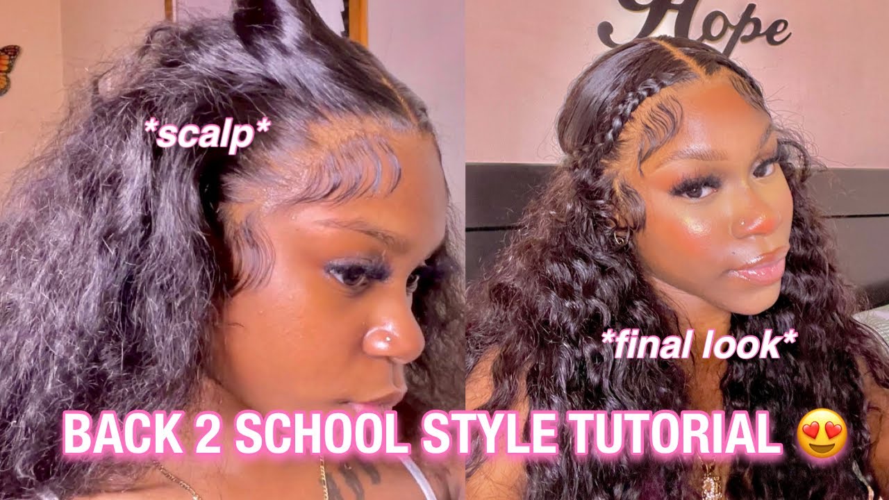 CUTE & SIMPLE HAIRSTYLE FOR BACK TO SCHOOL | Start To Finish Deep Wave Wig Install | Ali Grace Hair