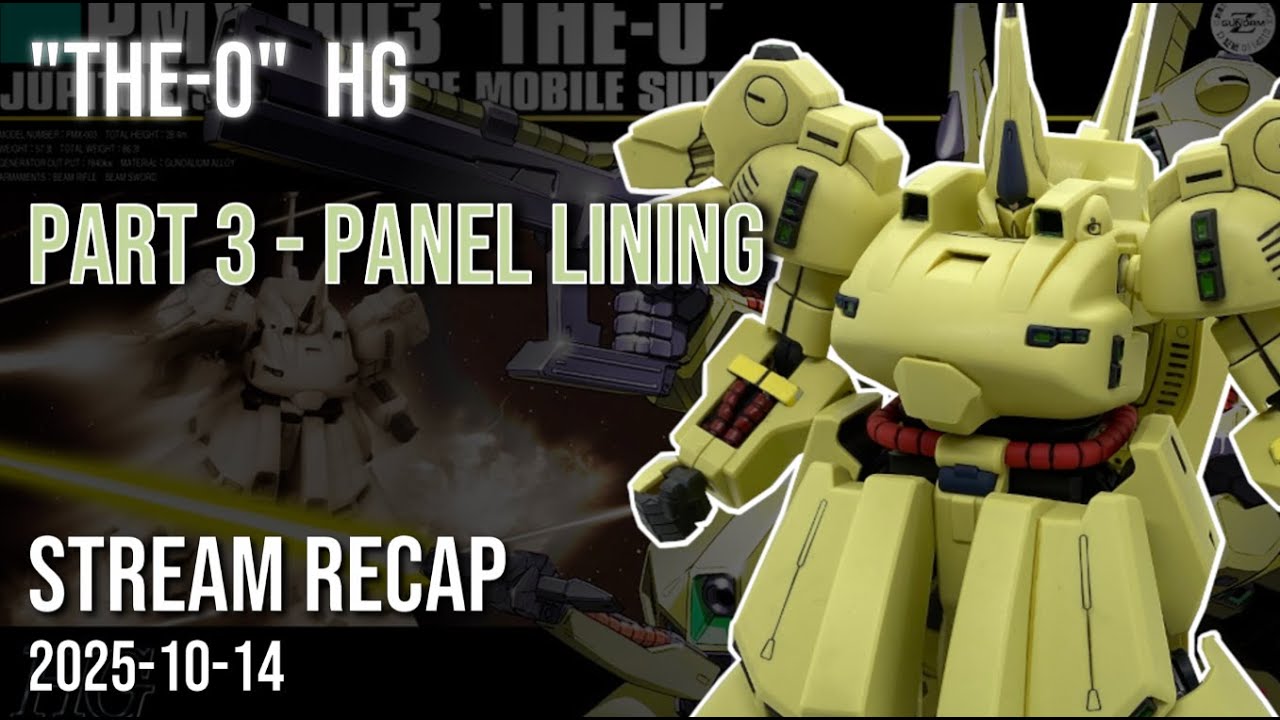 Panel lining the HG The-O! | Stream highlights Pt. 3 – Panel lining, painting and detailing