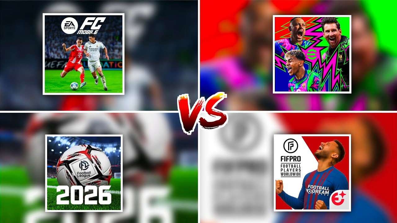 FC MOBILE 26 vs eFOOTBALL 26 MOBILE vs FOOTBALL LEAGUE 2026 vs BE A PRO 2026 -  COMPARISON
