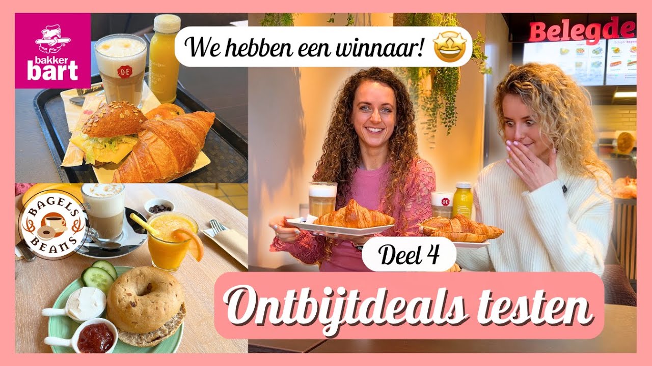 Compleet ONTBIJT voor maar €4,95?! 🫢🥐 Deel 4: ONTBIJTDEAL TEST! 🍳 - Bagels & Beans en Bakker Bart
