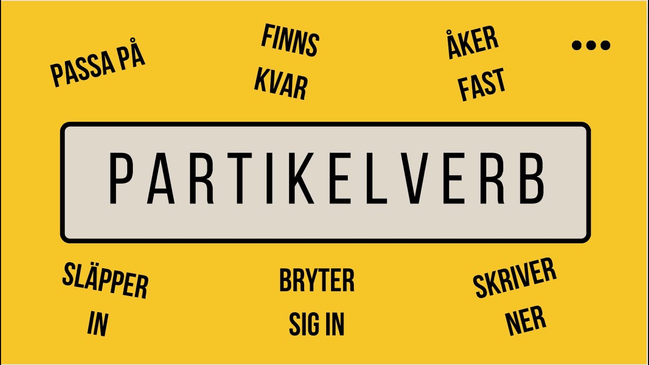 Partikelverb - Finns kvar - Passa på - Bryta sig in - Rivstart B1B2 Kapitel 11