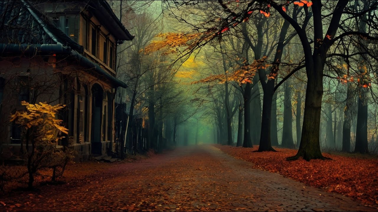 Dark Academia Autumn Walk Alone Ambience | Melancholic Piano Music for Focus
