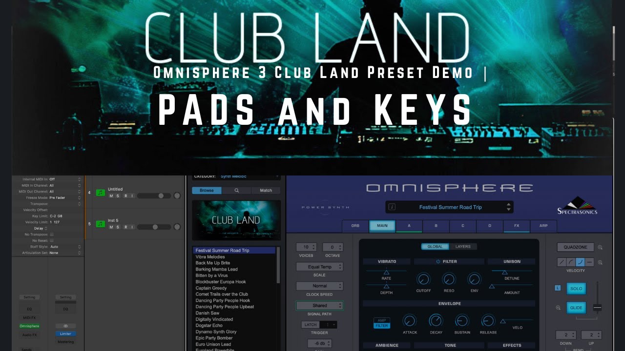 Omnisphere 3 Club Land Preset Demo | Pads & Keys Synth Sounds (No FX, No Talking)