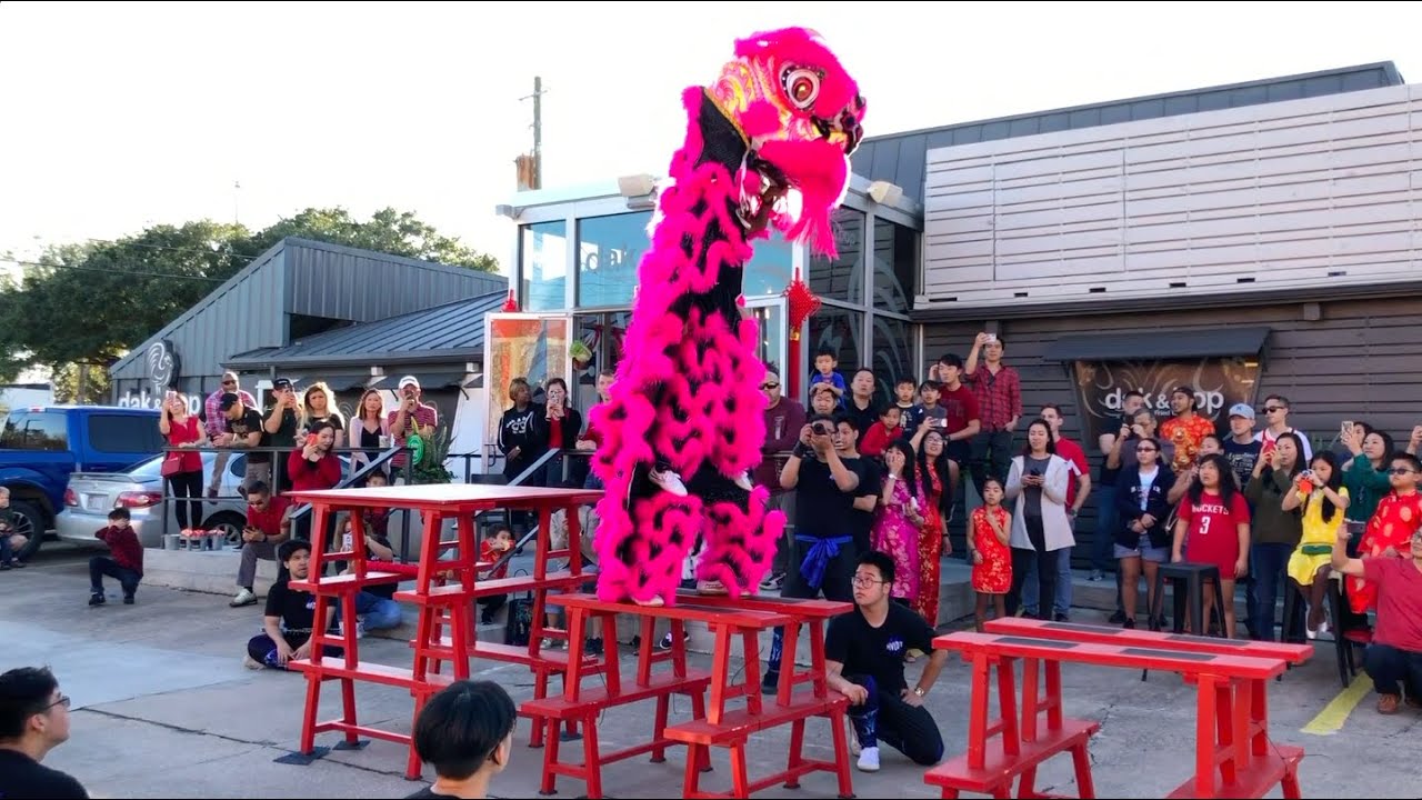HV Lion Dance Bench Routine - Dak & Bop - The Heights - Houston, TX