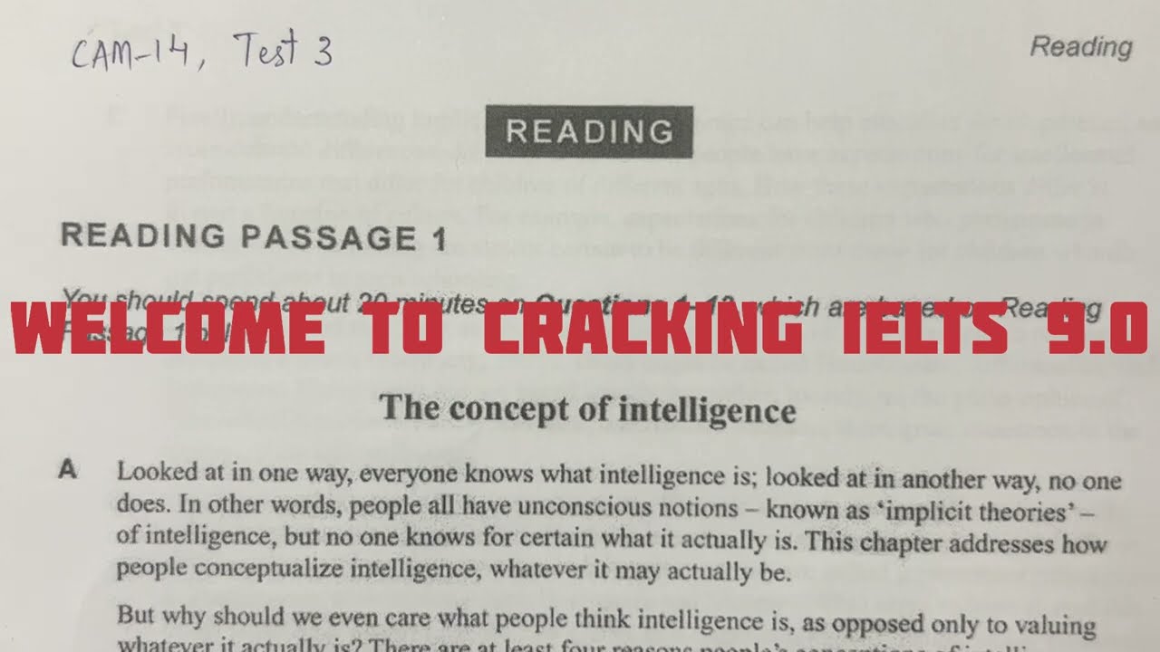 IELTS Academic Reading passage answers with logical explanation I The Concept of Intelligence