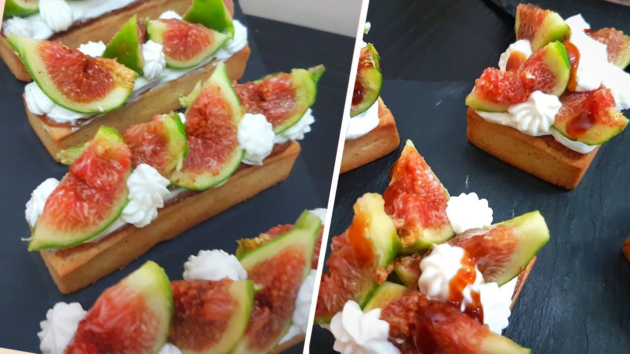TARTE  A LA CREME AUX AMANDES ET FIGUES FRAICHES تارطات فردية بكريمة اللوز و الكرموس أو التين
