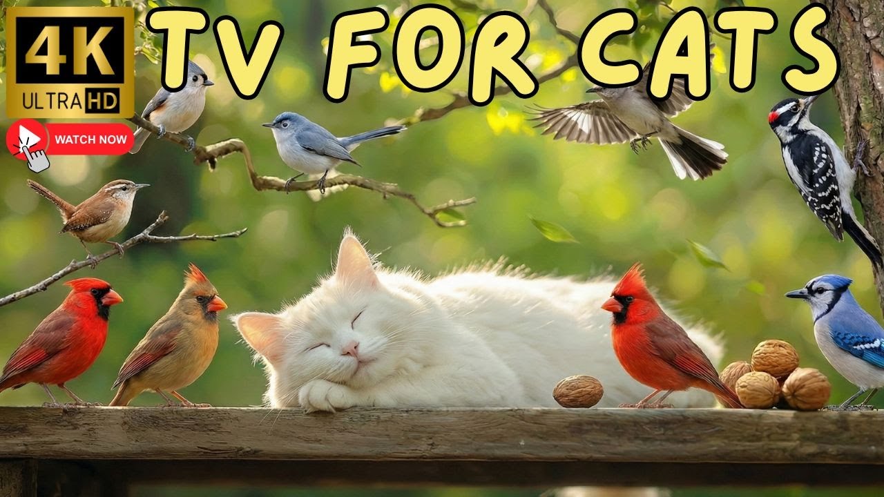 Cat TV for Cats to Watch 🐦🐿️ The Secret Forest of Cute Birds & Happy Cats 😻 | 4K UHD