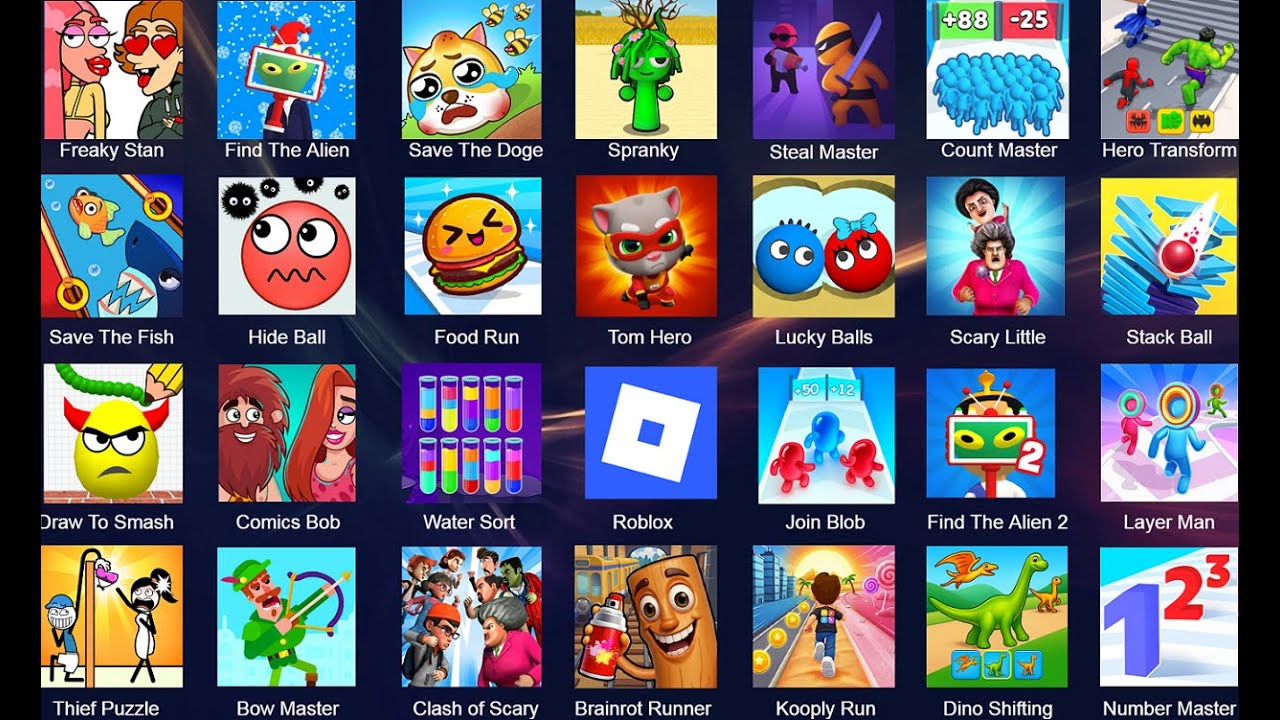 Lucky Balls,Draw To Smash,Hello Stars,Save The Doge,Thief Puzzle,Number Master
