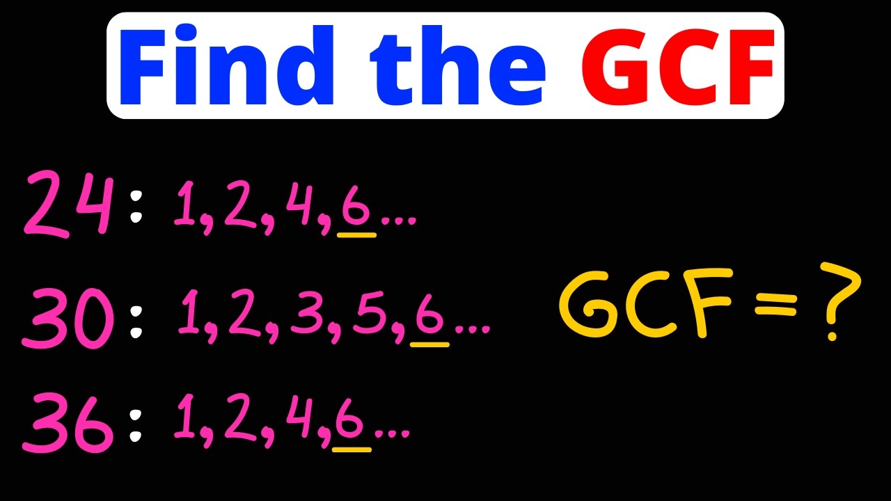 How to Find the GCF - Greatest Common Factor | List Method |  Eat Pi
