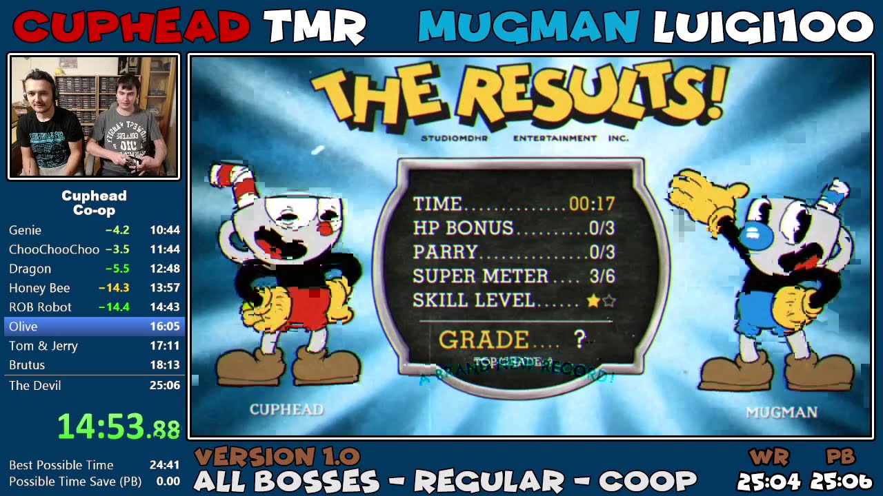 [Мировой рекорд] Cuphead — Кооператив со всеми боссами (обычный) за 24:46 (Legacy)