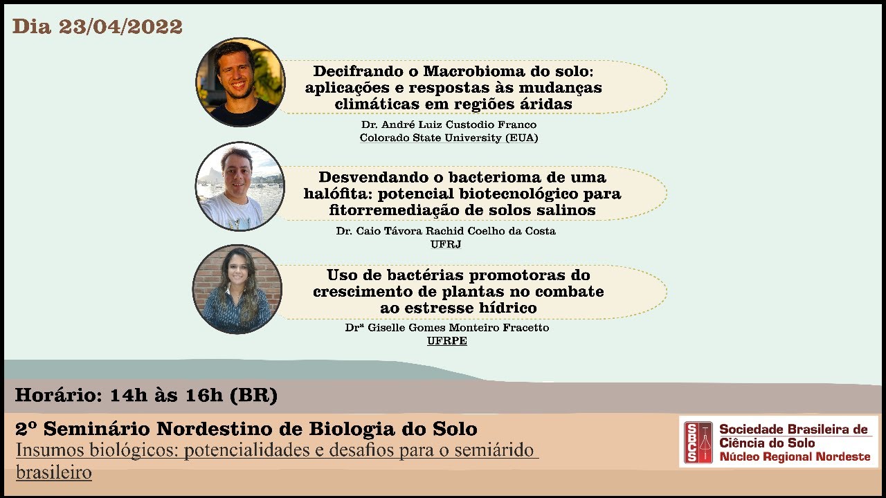 2º Seminário Nordestino de Biologia do Solo (23/04/2022 | 14:00h)