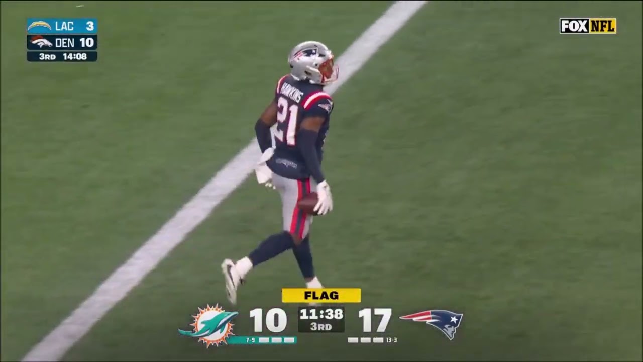 Jaylinn Hawkins - Interception - New England Patriots vs Miami Dolphins - NFL Week 18 2025