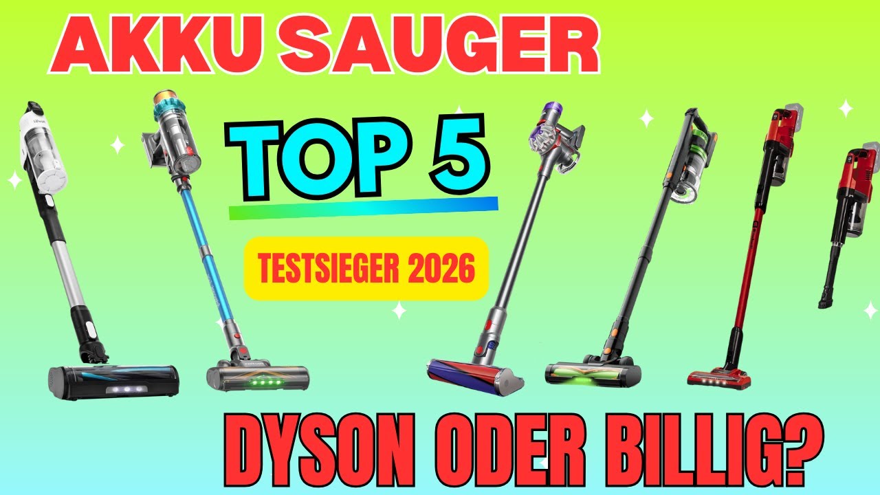 TOP 5 Akku Staubsauger Test 2026 🏆 Bester kabelloser Staubsauger unter 200&euro;? (Dyson vs. Levoit)