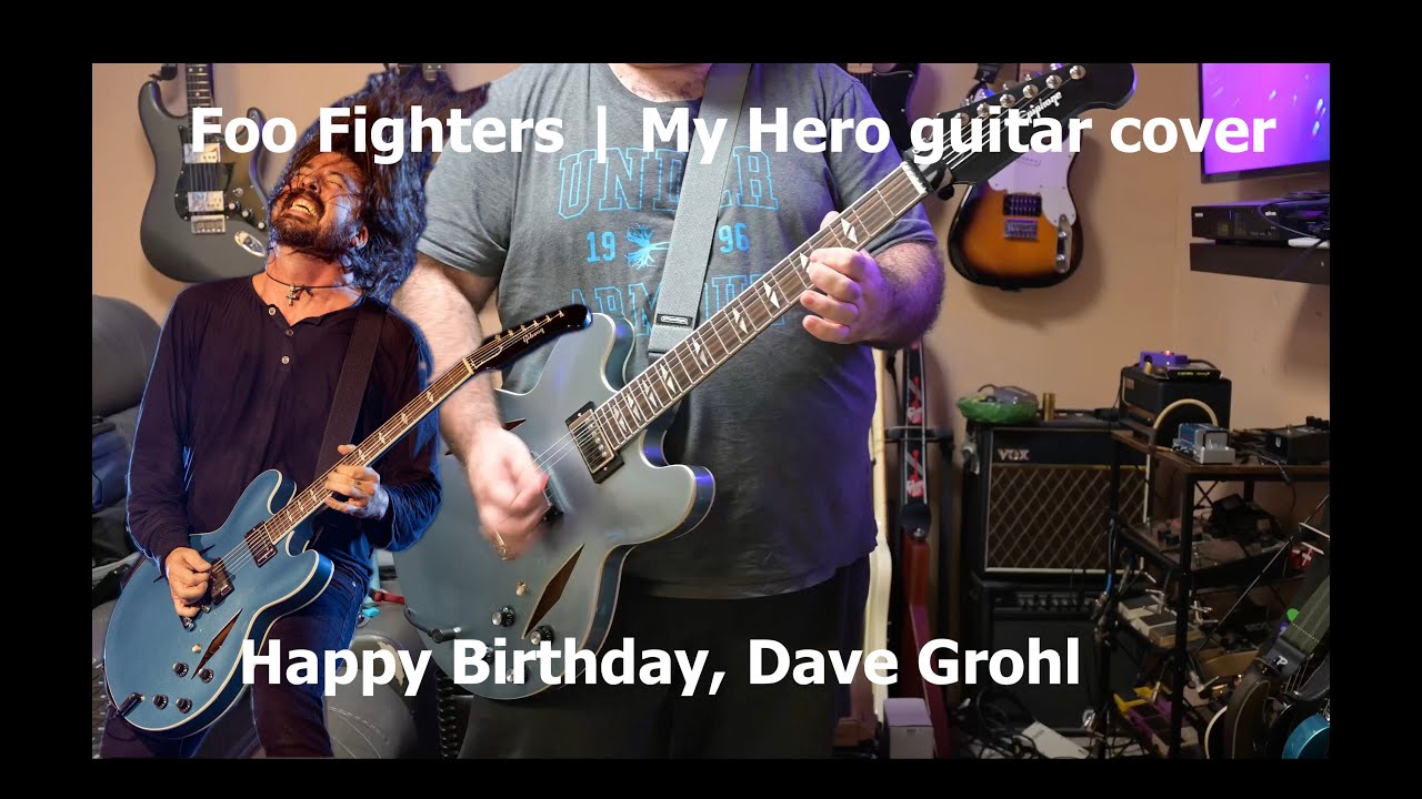 Happy Birthday Dave Grohl | Foo Fighters My Hero guitar cover REDONE IN 4K @foofighters