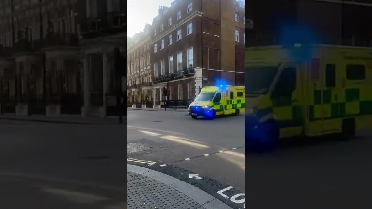 *Super rare* London ambulance responding with the British tone 🇬🇧