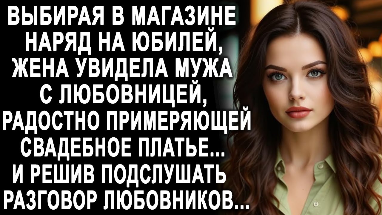 Выбирая в магазине наряд на юбилей, жена увидела мужа с любовницей, примеряющей свадебное платье...