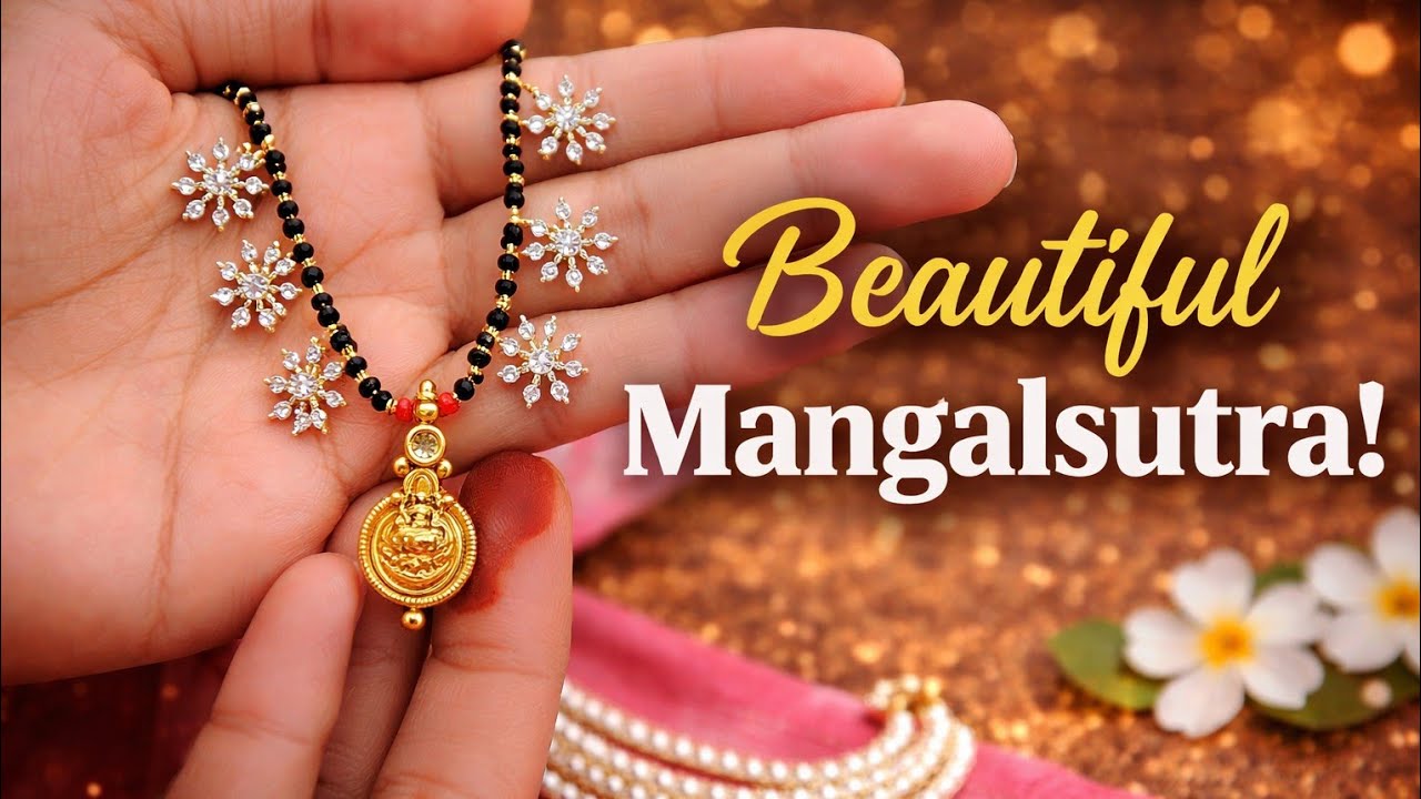 Latest Mangalsutra Design Black Beads Chain | Simple & Elegant Gold Look | SVK Collections