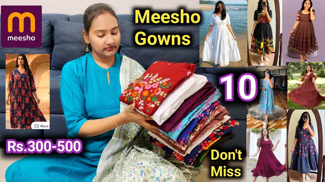 Meesho Gowns👌Under Budget 300-500 below New collection All Sizes లో😍పైసా వసూలు కలెక్షన్స్ don't miss