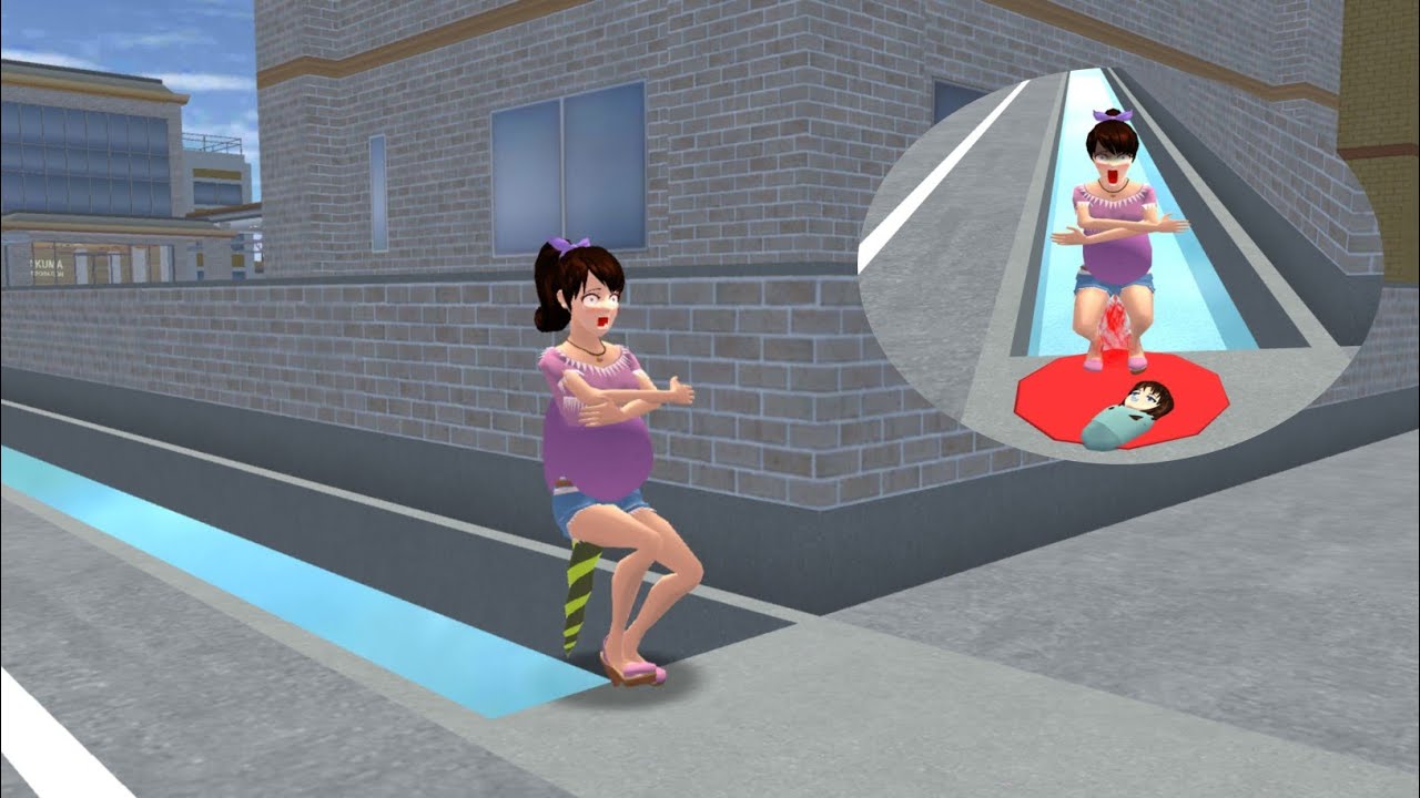Rina Hamil🤰Gak Tahan Kebelet E'ek Di Sungai Sampai Melahirkan😧 || Sakura School Simulator
