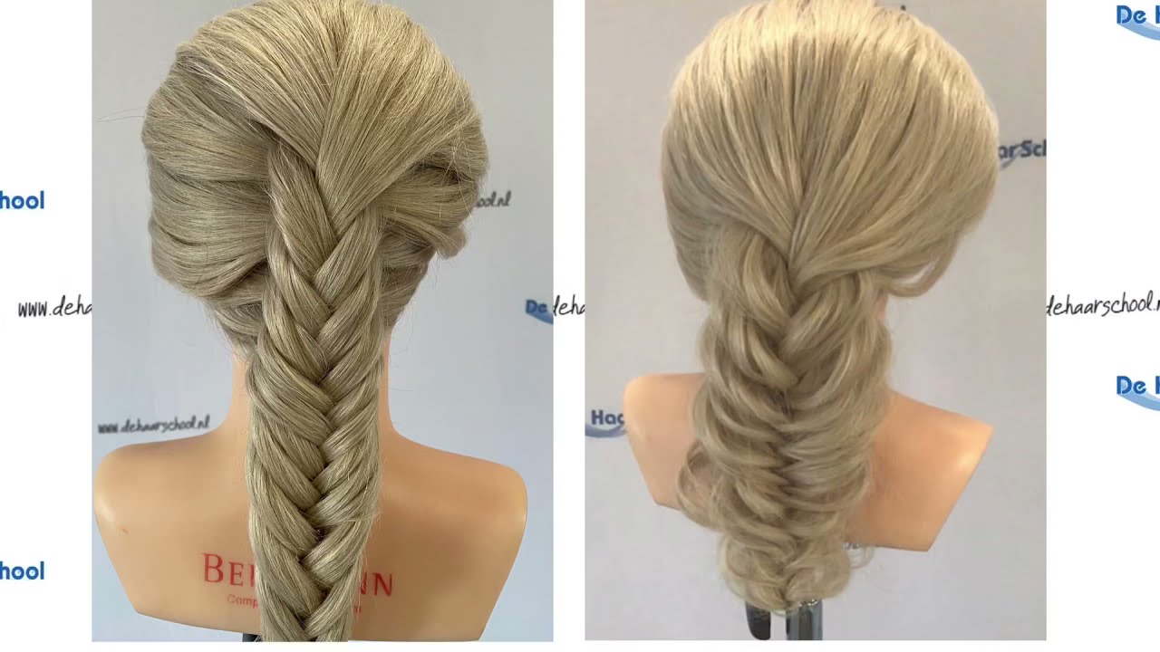 Valse visgraat op vlecht, false fishtail dutch braid