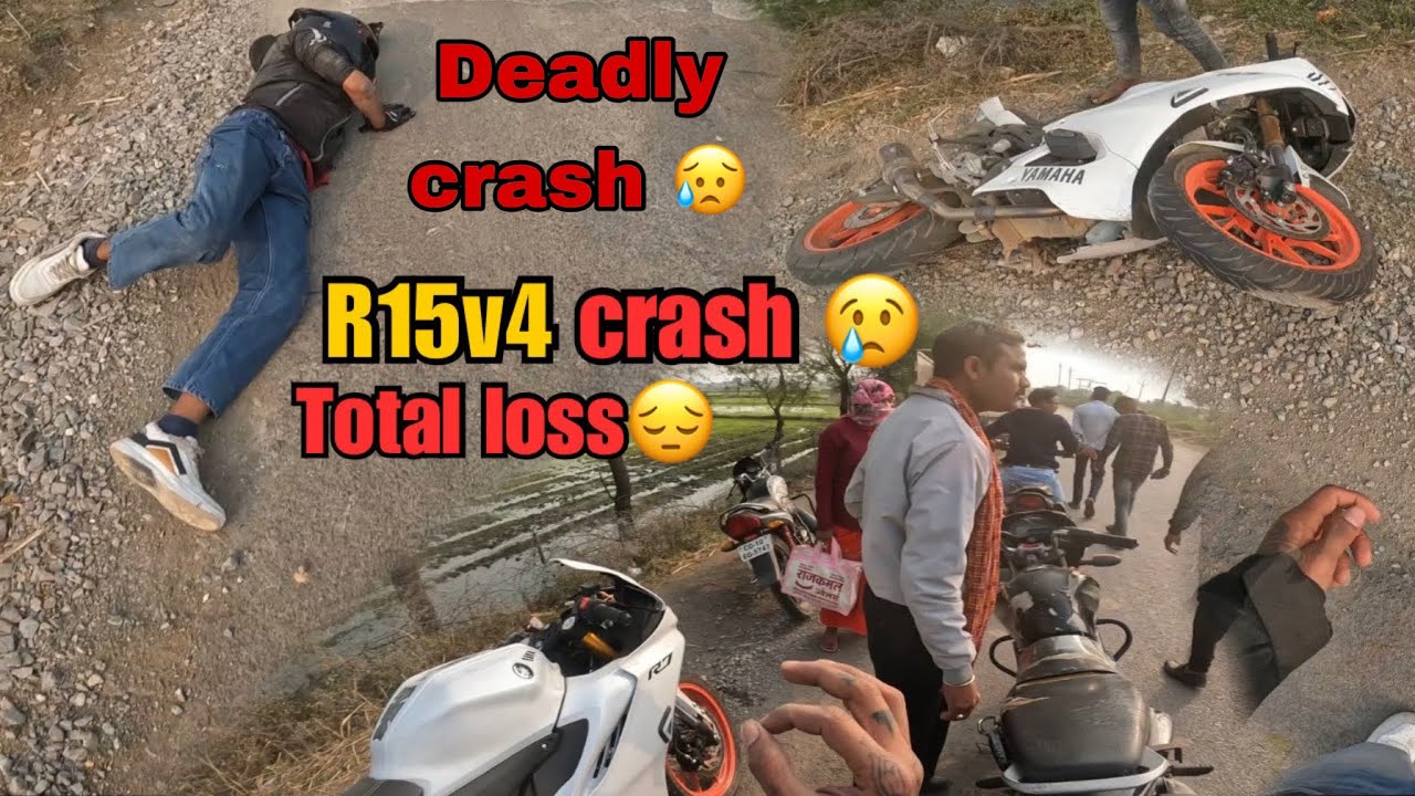 R15 v4 deadly crash 😥😭| total loss 😔 | #mt15 #r15v4