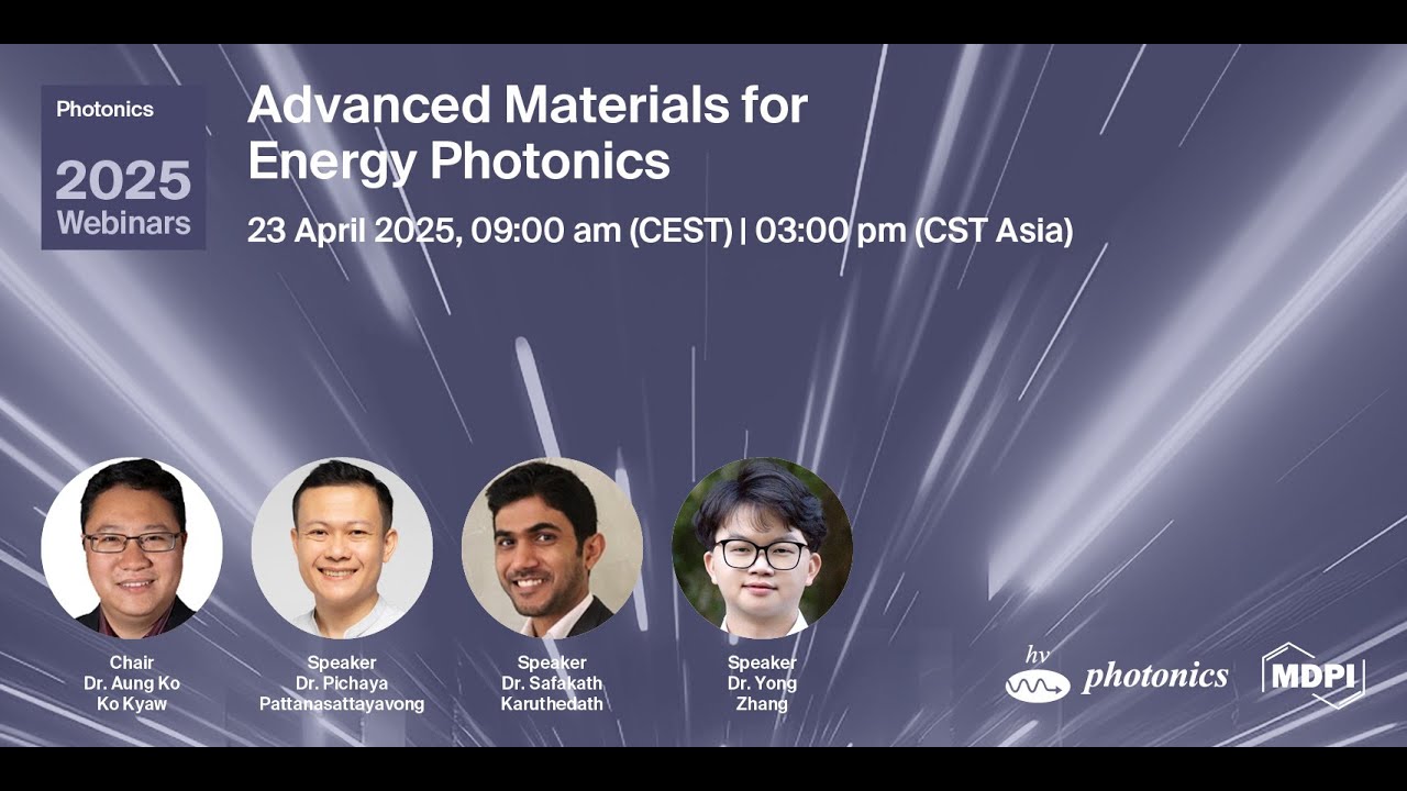 Photonics Webinar | Advanced Materials for Energy Photonics